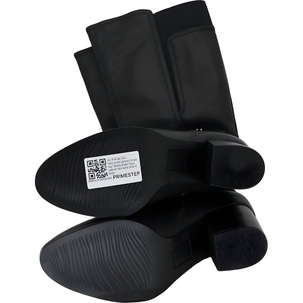 Soul Naturalizer Uptown Black Knee High Faux Leather Boots Size 8 Wide - Picture 6 of 6